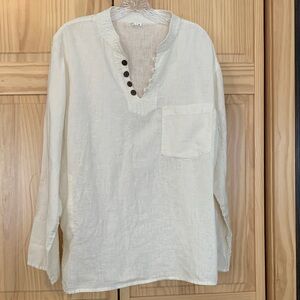 Men's Off White Hemp Casual Shirt